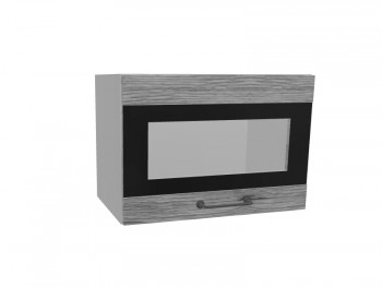 Лофт ПГСФ 500 шкаф верхний горизонтальный со стеклом и фотопечатью (Дуб майский/корпус Серый) в Нижней Пойме - nizhnyaya-pojma.mebel54.com | фото