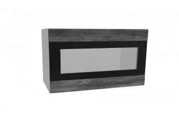 Лофт ПГСФ 600 шкаф верхний горизонтальный со стеклом и фотопечатью (Дуб бурый/корпус Серый) в Нижней Пойме - nizhnyaya-pojma.mebel54.com | фото