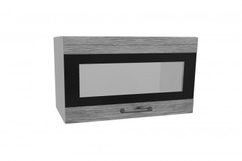 Лофт ПГСФ 600 шкаф верхний горизонтальный со стеклом и фотопечатью (Дуб майский/корпус Серый) в Нижней Пойме - nizhnyaya-pojma.mebel54.com | фото
