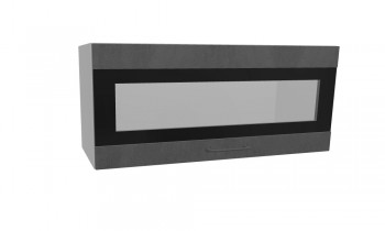 Лофт ПГСФ 800 шкаф верхний горизонтальный со стеклом и фотопечатью (Бетон темный/корпус Серый) в Нижней Пойме - nizhnyaya-pojma.mebel54.com | фото
