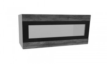 Лофт ПГСФ 800 шкаф верхний горизонтальный со стеклом и фотопечатью (Дуб бурый/корпус Серый) в Нижней Пойме - nizhnyaya-pojma.mebel54.com | фото