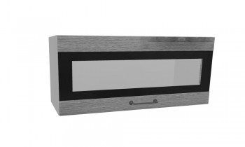 Лофт ПГСФ 800 шкаф верхний горизонтальный со стеклом и фотопечатью (Дуб цикорий/корпус Серый) в Нижней Пойме - nizhnyaya-pojma.mebel54.com | фото