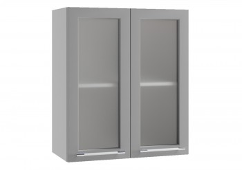 Лофт ПС 600 шкаф верхний со стеклом (Дуб бурый/корпус Серый) в Нижней Пойме - nizhnyaya-pojma.mebel54.com | фото