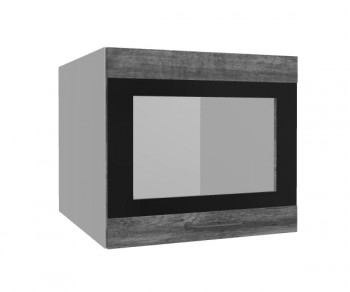 Лофт ВПГСФ 500 шкаф верхний горизонтальный со стеклом высокий с фотопечатью (Дуб бурый/корпус Серый) в Нижней Пойме - nizhnyaya-pojma.mebel54.com | фото