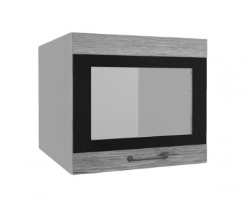 Лофт ВПГСФ 500 шкаф верхний горизонтальный со стеклом высокий с фотопечатью (Дуб майский/корпус Серый) в Нижней Пойме - nizhnyaya-pojma.mebel54.com | фото