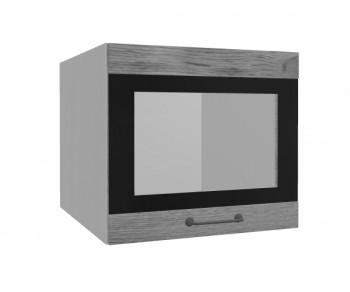 Лофт ВПГСФ 500 шкаф верхний горизонтальный со стеклом высокий с фотопечатью (Дуб цикорий/корпус Серый) в Нижней Пойме - nizhnyaya-pojma.mebel54.com | фото
