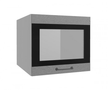 Лофт ВПГСФ 500 шкаф верхний горизонтальный со стеклом высокий с фотопечатью (Штукатурка серая/корпус Серый) в Нижней Пойме - nizhnyaya-pojma.mebel54.com | фото