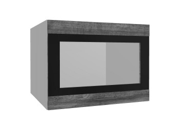 Лофт ВПГСФ 600 шкаф верхний горизонтальный со стеклом высокий с фотопечатью (Дуб бурый/корпус Серый) в Нижней Пойме - nizhnyaya-pojma.mebel54.com | фото