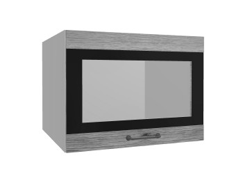Лофт ВПГСФ 600 шкаф верхний горизонтальный со стеклом высокий с фотопечатью (Дуб майский/корпус Серый) в Нижней Пойме - nizhnyaya-pojma.mebel54.com | фото