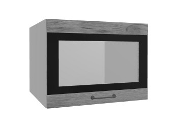 Лофт ВПГСФ 600 шкаф верхний горизонтальный со стеклом высокий с фотопечатью (Дуб цикорий/корпус Серый) в Нижней Пойме - nizhnyaya-pojma.mebel54.com | фото