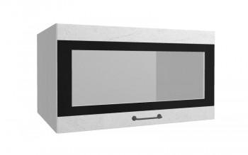 Лофт ВПГСФ 800 шкаф верхний горизонтальный со стеклом высокий с фотопечатью (Штукатурка белая/корпус Серый) в Нижней Пойме - nizhnyaya-pojma.mebel54.com | фото