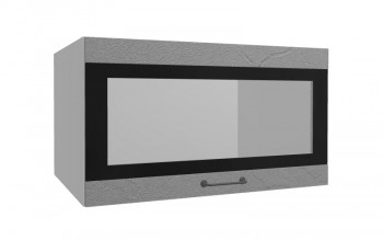 Лофт ВПГСФ 800 шкаф верхний горизонтальный со стеклом высокий с фотопечатью (Штукатурка серая/корпус Серый) в Нижней Пойме - nizhnyaya-pojma.mebel54.com | фото