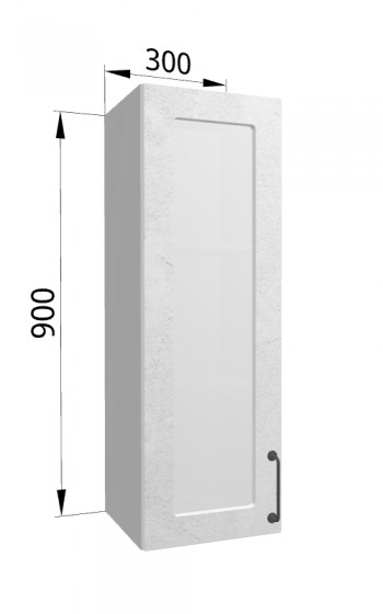 Лофт ВПС 300 шкаф верхний со стеклом высокий (Штукатурка белая/корпус Серый) в Нижней Пойме - nizhnyaya-pojma.mebel54.com | фото