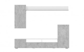 Мебель для гостиной МГС 4 (Белый/Цемент светлый) в Нижней Пойме - nizhnyaya-pojma.mebel54.com | фото