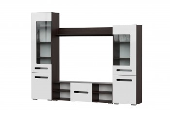 Мебель для гостиной МГС 6 (Исполнение 1/Венге/Белый глянец) в Нижней Пойме - nizhnyaya-pojma.mebel54.com | фото