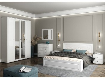 Модульная спальня Барселона (Белый/Белый глянец) в Нижней Пойме - nizhnyaya-pojma.mebel54.com | фото