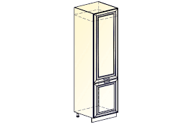 Монако Шкаф-пенал L600 под холодильник (2 дв. гл.) (Белый/Латте матовый) в Нижней Пойме - nizhnyaya-pojma.mebel54.com | фото