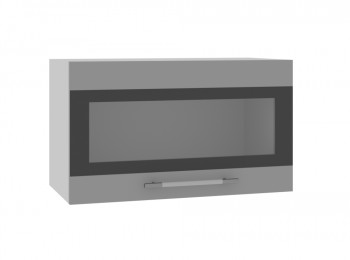 Олива ПГСФ 600 Шкаф верхний горизонтальный со стеклом с фотопечатью (Ваниль глянец/корпус Серый) в Нижней Пойме - nizhnyaya-pojma.mebel54.com | фото