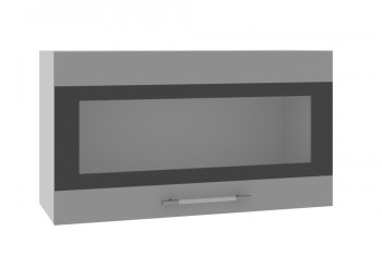 Олива ВПГСФ 800 Шкаф верхний горизонтальный со стеклом с фотопечатью высокий (Снег глянец/корпус Серый) в Нижней Пойме - nizhnyaya-pojma.mebel54.com | фото