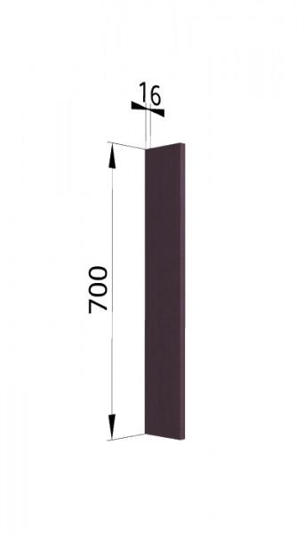Панель торцевая (для шкафа торцевого верхнего) ПТ 400 Тито, Гарда (Пурпур) в Нижней Пойме - nizhnyaya-pojma.mebel54.com | фото