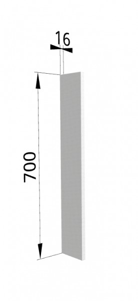 Панель торцевая (для шкафа верхнего торцевого высотой 700 мм) ПТ 400 Мелисса (Белый скин) в Нижней Пойме - nizhnyaya-pojma.mebel54.com | фото