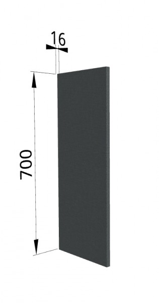 Панель торцевая П Квадро (для шкафа верхнего) Железо в Нижней Пойме - nizhnyaya-pojma.mebel54.com | фото