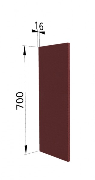 Панель торцевая П Квадро (для шкафа верхнего) Красная кожа в Нижней Пойме - nizhnyaya-pojma.mebel54.com | фото