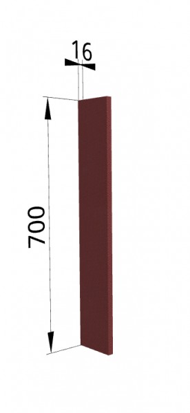 Панель торцевая ПТ 400 Квадро (для шкафа торцевого верхнего) Красная кожа в Нижней Пойме - nizhnyaya-pojma.mebel54.com | фото