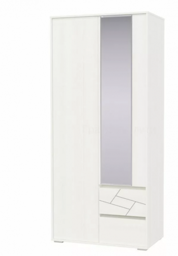 Шкаф 2-х дверный с ящиками Аделина 1000 Рамух белый в Нижней Пойме - nizhnyaya-pojma.mebel54.com | фото