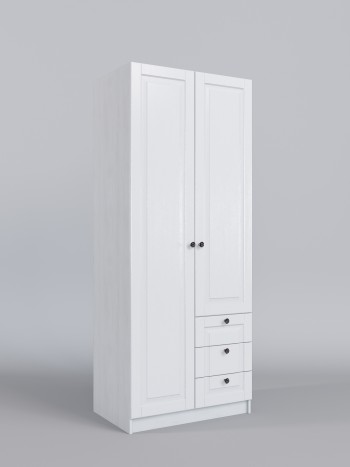 Шкаф 2-х створчатый с ящиками Классика (Белый/корпус Выбеленное дерево) в Нижней Пойме - nizhnyaya-pojma.mebel54.com | фото