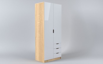 Шкаф 2-х створчатый с ящиками Лофт (Белый/корпус Дуб Сонома) в Нижней Пойме - nizhnyaya-pojma.mebel54.com | фото