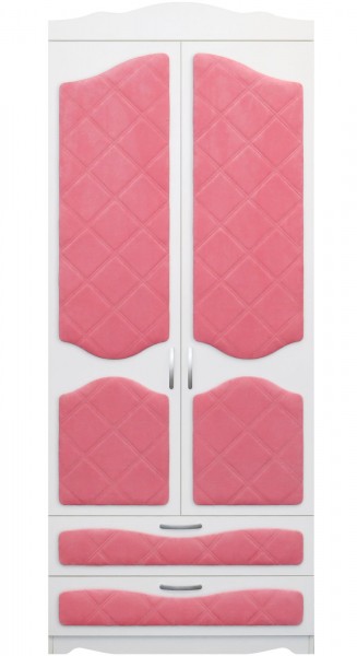Шкаф 2-х створчатый с ящиками серии Иллюзия 89 Розовый в Нижней Пойме - nizhnyaya-pojma.mebel54.com | фото