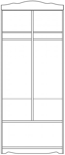Шкаф 2-х створчатый серии Иллюзия 99 Серый в Нижней Пойме - nizhnyaya-pojma.mebel54.com | фото