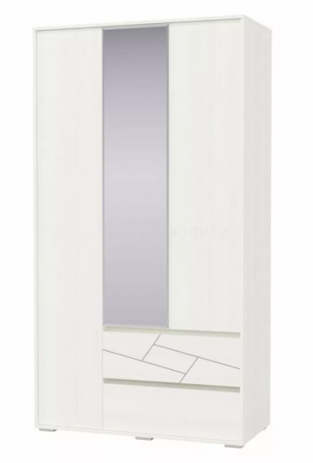 Шкаф 3-х дверный с ящиками Аделина 1200 Рамух белый в Нижней Пойме - nizhnyaya-pojma.mebel54.com | фото