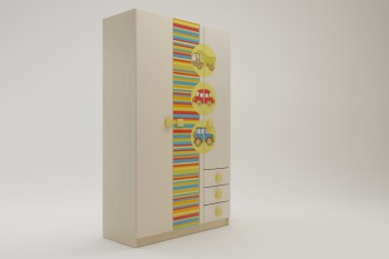 Шкаф 3-х створчатый с ящиками Клаксон (Бежевый/корпус Клен) в Нижней Пойме - nizhnyaya-pojma.mebel54.com | фото