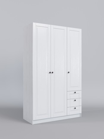 Шкаф 3-х створчатый с ящиками Классика (Белый/корпус Выбеленное дерево) в Нижней Пойме - nizhnyaya-pojma.mebel54.com | фото