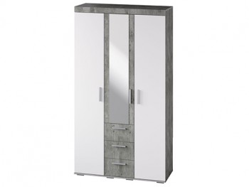 Шкаф 3-х створчатый ШК-30 МС Инстайл (бетон/белый) в Нижней Пойме - nizhnyaya-pojma.mebel54.com | фото