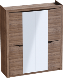 Шкаф четырехдверный Соренто с комплектом полок (3 шт)Дуб стирлинг/Кофе структурный матовый в Нижней Пойме - nizhnyaya-pojma.mebel54.com | фото