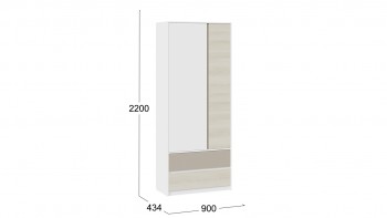 Шкаф для одежды комбинированный «Сканди» Дуб Гарден/Белый/Глиняный серый в Нижней Пойме - nizhnyaya-pojma.mebel54.com | фото