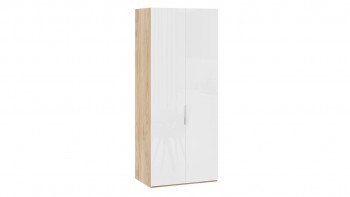 Шкаф для одежды с 2 глухими дверями «Эмбер» Яблоня Беллуно/Белый глянец в Нижней Пойме - nizhnyaya-pojma.mebel54.com | фото