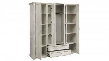 Шкаф для одежды "Сохо" (бетон пайн белый/2 ящика/зеркало) в Нижней Пойме - nizhnyaya-pojma.mebel54.com | фото
