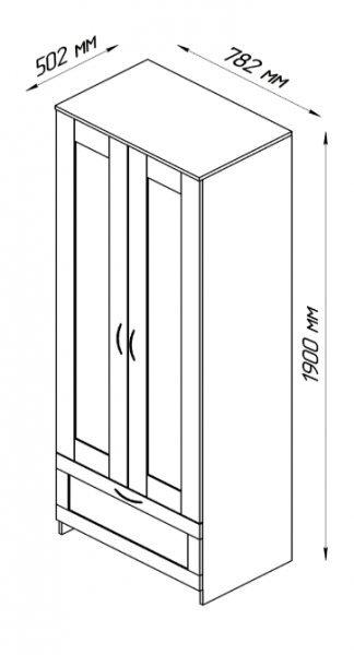 Шкаф двухдверный Сириус с 1 ящиком белый в Нижней Пойме - nizhnyaya-pojma.mebel54.com | фото