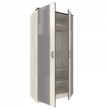 Техно ЛД 678.130.000.007 Шкаф 2-хстворчатый с комбинированными дверями (Дуб Крафт белый/Серый шифер) в Нижней Пойме - nizhnyaya-pojma.mebel54.com | фото