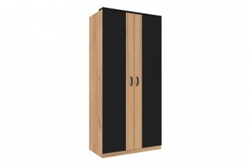 Техно ЛД 678.130.000.007 Шкаф 2-хстворчатый с комбинированными дверями (Дуб Крафт белый/Серый шифер) в Нижней Пойме - nizhnyaya-pojma.mebel54.com | фото