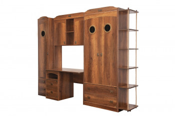 Шкаф комбинированный для одежды «Навигатор» (Дуб Каньон) в Нижней Пойме - nizhnyaya-pojma.mebel54.com | фото