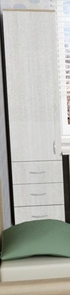 Шкаф-пенал №1 (полуоткрытый) Ясень/Винтерберг в Нижней Пойме - nizhnyaya-pojma.mebel54.com | фото