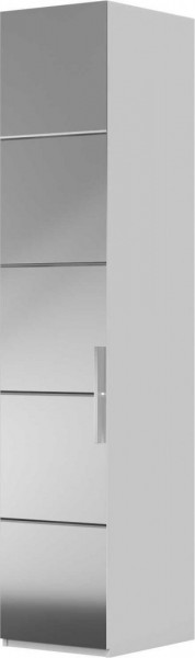 Шкаф ШР-1 зеркало, правый, Вива (Белый/Белый глянец/Платина) в Нижней Пойме - nizhnyaya-pojma.mebel54.com | фото
