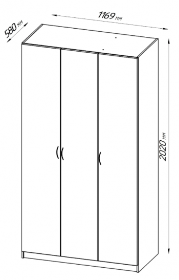 Шкаф трехдверный Пегас белый в Нижней Пойме - nizhnyaya-pojma.mebel54.com | фото