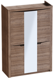Шкаф трехдверный Соренто Дуб стирлинг/Кофе структурный матовый в Нижней Пойме - nizhnyaya-pojma.mebel54.com | фото