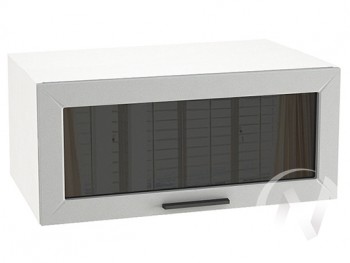 Шкаф верхний Глетчер ШВГС 810 (Гейнсборо силк/белый/горизонт/стекло) в Нижней Пойме - nizhnyaya-pojma.mebel54.com | фото
